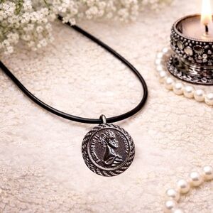 Vintage Gunmetal Coin Necklace
